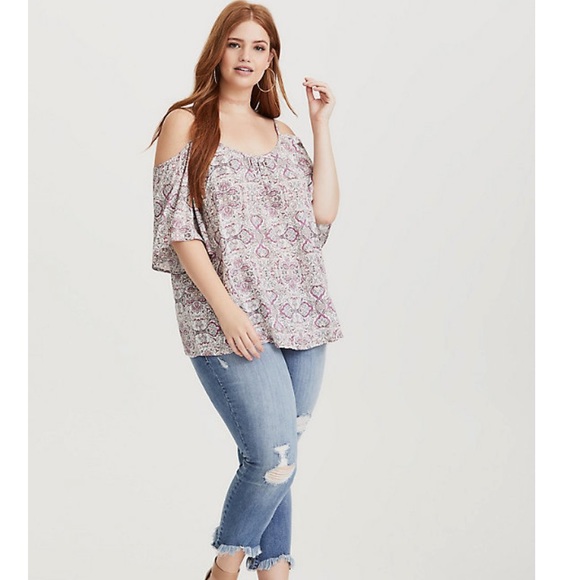 torrid lavender cold shoulder top size 2x women - Picture 2 of 3